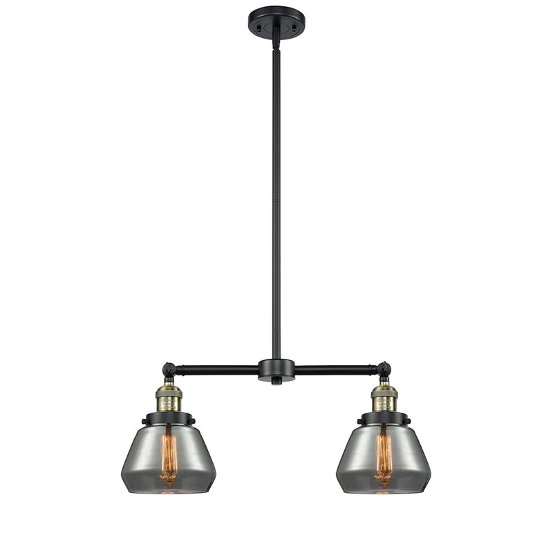 Fulton Island Light shown in the Black Antique Brass finish with a Plated Smoke shade