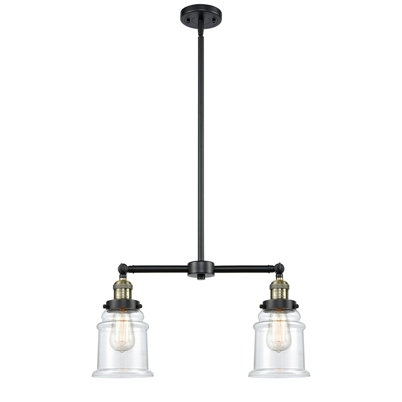 Canton Island Light shown in the Black Antique Brass finish with a Clear shade