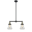 Bellmont Island Light shown in the Black Antique Brass finish with a Clear shade