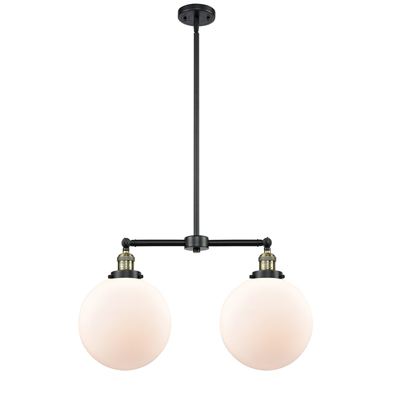 Beacon Island Light shown in the Black Antique Brass finish with a Matte White shade