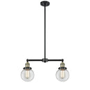 Beacon Island Light shown in the Black Antique Brass finish with a Clear shade