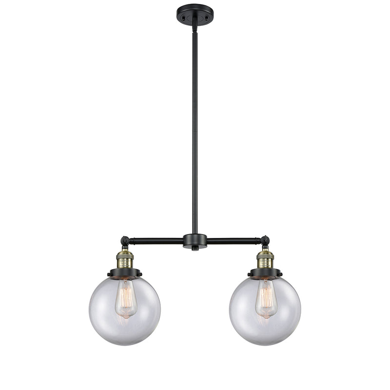 Beacon Island Light shown in the Black Antique Brass finish with a Clear shade