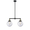 Beacon Island Light shown in the Black Antique Brass finish with a Seedy shade