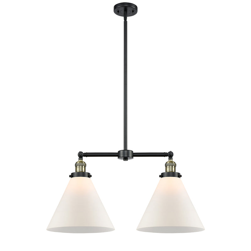 Cone Island Light shown in the Black Antique Brass finish with a Matte White shade