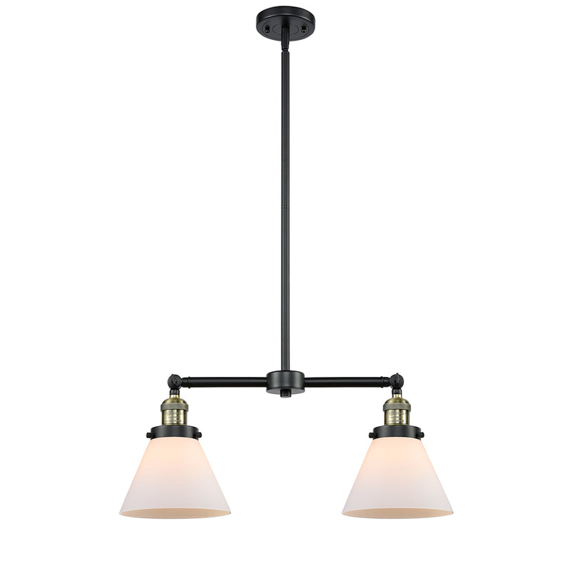 Cone Island Light shown in the Black Antique Brass finish with a Matte White shade