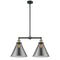 Cone Island Light shown in the Black Antique Brass finish with a Plated Smoke shade