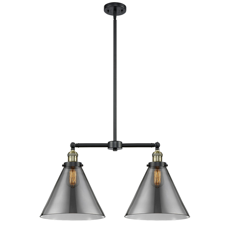 Cone Island Light shown in the Black Antique Brass finish with a Plated Smoke shade