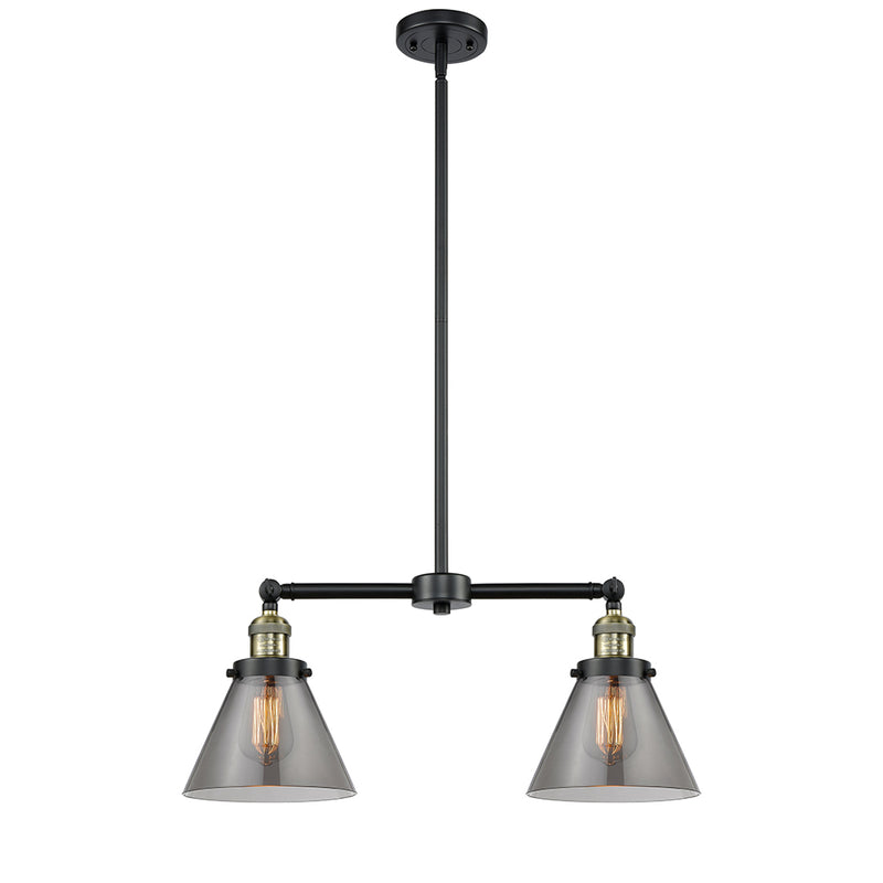 Cone Island Light shown in the Black Antique Brass finish with a Plated Smoke shade