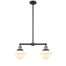 Oxford Island Light shown in the Black Antique Brass finish with a Matte White shade