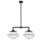 Oxford Island Light shown in the Black Antique Brass finish with a Clear shade