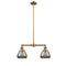 Fulton Island Light shown in the Brushed Brass finish with a Plated Smoke shade