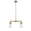 Canton Island Light shown in the Brushed Brass finish with a Matte White shade