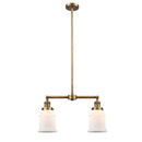 Canton Island Light shown in the Brushed Brass finish with a Matte White shade