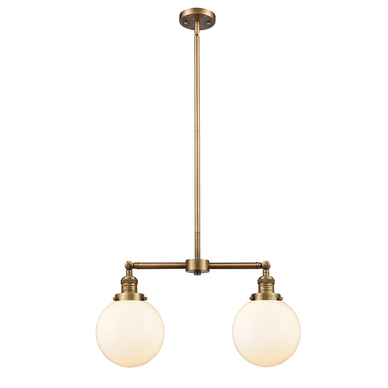 Beacon Island Light shown in the Brushed Brass finish with a Matte White shade