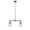 Beacon Island Light shown in the Brushed Brass finish with a Clear shade