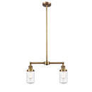 Dover Island Light shown in the Brushed Brass finish with a Seedy shade