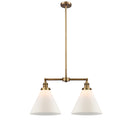 Cone Island Light shown in the Brushed Brass finish with a Matte White shade