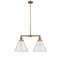 Cone Island Light shown in the Brushed Brass finish with a Seedy shade