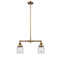 Bell Island Light shown in the Brushed Brass finish with a Clear shade