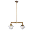 Oxford Island Light shown in the Brushed Brass finish with a Clear shade