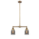 Bell Island Light shown in the Brushed Brass finish with a Plated Smoke shade