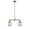 Bell Island Light shown in the Brushed Brass finish with a Silver Plated Mercury shade