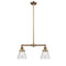 Cone Island Light shown in the Brushed Brass finish with a Seedy shade