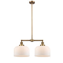 Bell Island Light shown in the Brushed Brass finish with a Matte White shade