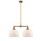 Bell Island Light shown in the Brushed Brass finish with a Matte White shade