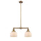 Bell Island Light shown in the Brushed Brass finish with a Matte White shade