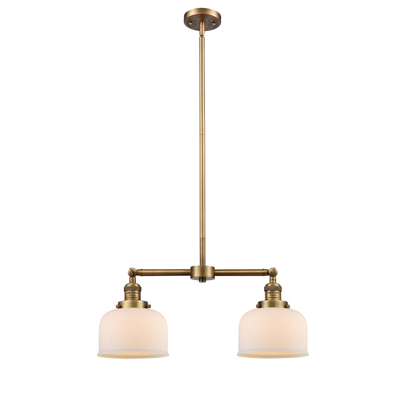 Bell Island Light shown in the Brushed Brass finish with a Matte White shade