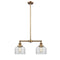 Bell Island Light shown in the Brushed Brass finish with a Clear shade