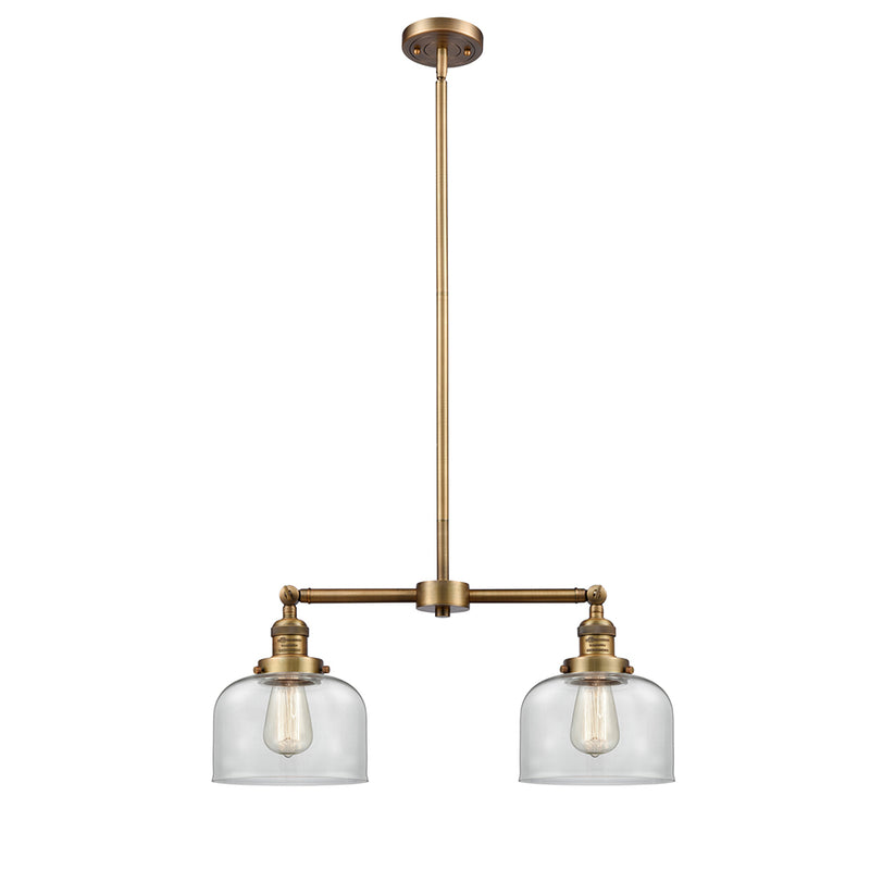 Bell Island Light shown in the Brushed Brass finish with a Clear shade