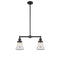 Bellmont Island Light shown in the Matte Black finish with a Clear shade