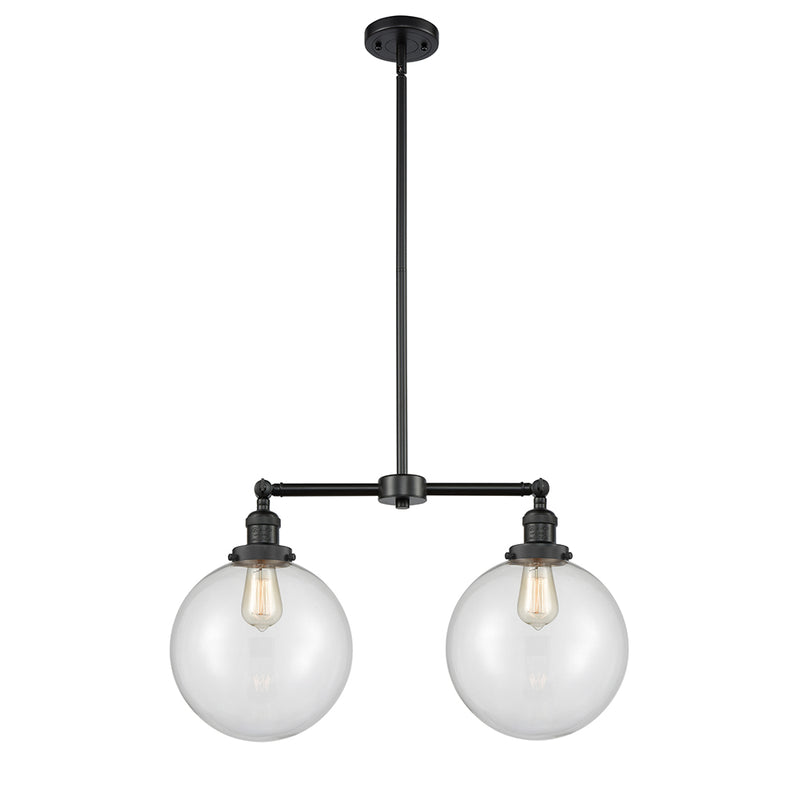 Beacon Island Light shown in the Matte Black finish with a Clear shade