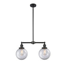 Beacon Island Light shown in the Matte Black finish with a Clear shade