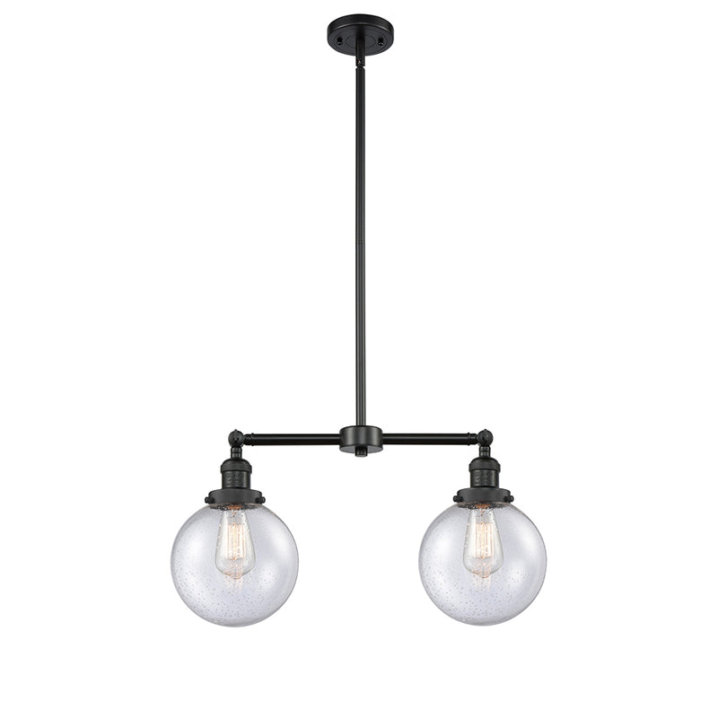 Beacon Island Light shown in the Matte Black finish with a Seedy shade