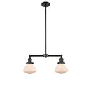 Olean Island Light shown in the Matte Black finish with a Matte White shade