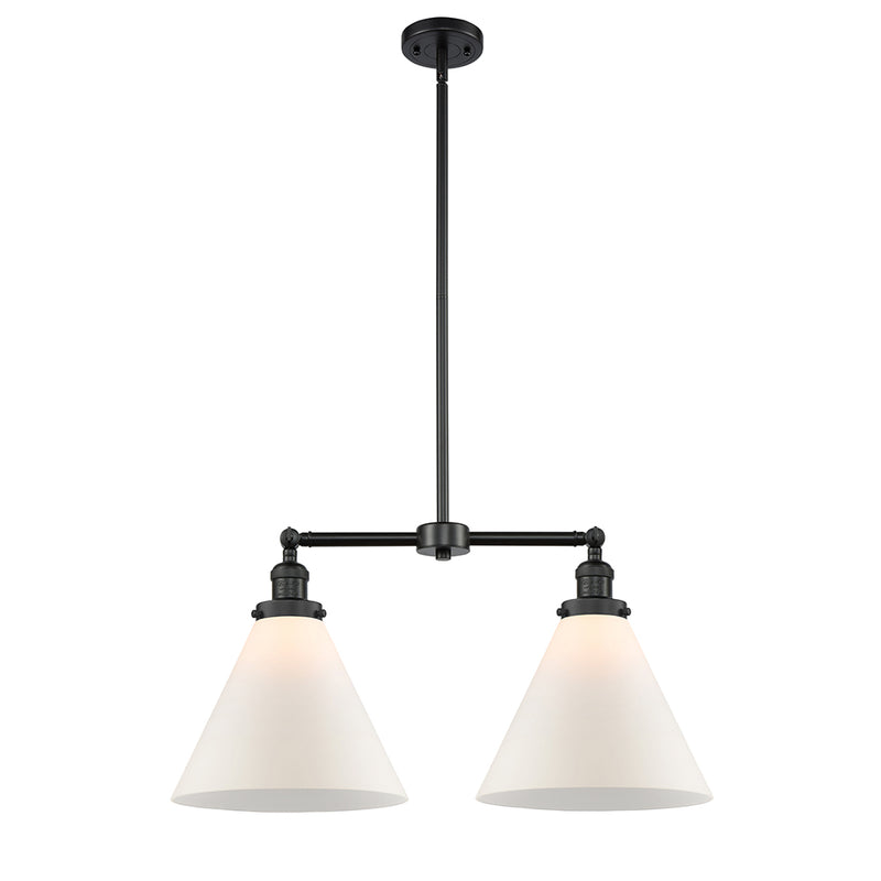 Cone Island Light shown in the Matte Black finish with a Matte White shade