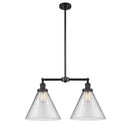 Cone Island Light shown in the Matte Black finish with a Clear shade