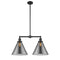 Cone Island Light shown in the Matte Black finish with a Plated Smoke shade