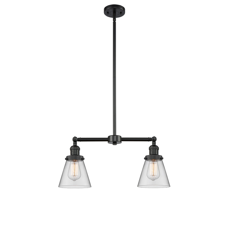 Cone Island Light shown in the Matte Black finish with a Clear shade