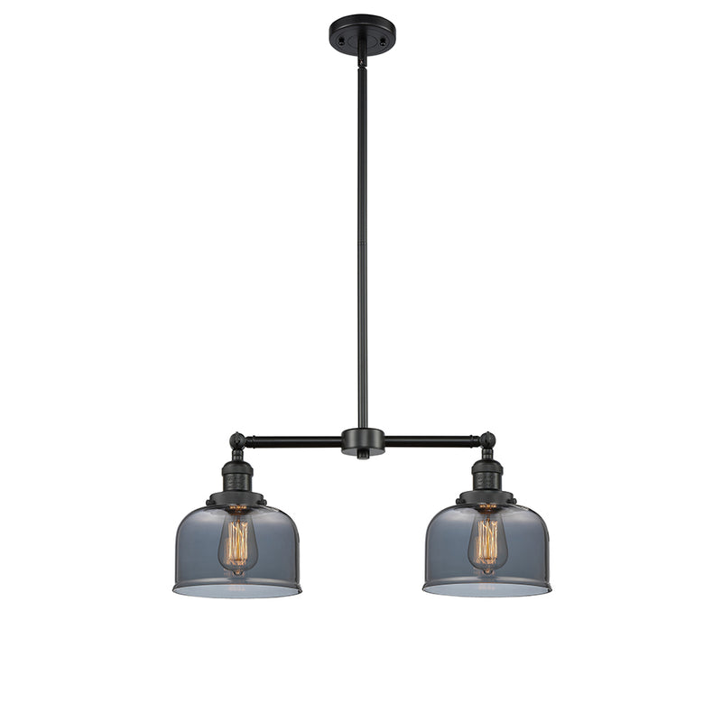 Bell Island Light shown in the Matte Black finish with a Plated Smoke shade