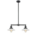 Halophane Island Light shown in the Oil Rubbed Bronze finish with a Matte White Halophane shade