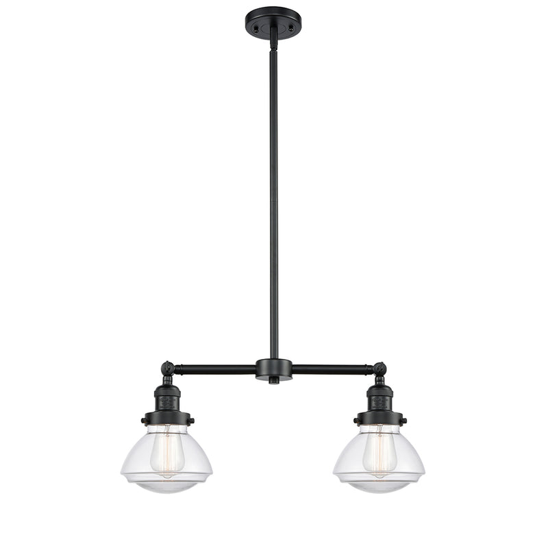 Olean Island Light shown in the Oil Rubbed Bronze finish with a Clear shade