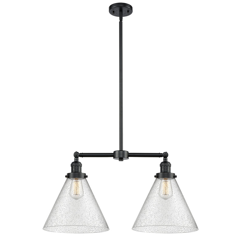 Cone Island Light shown in the Oil Rubbed Bronze finish with a Seedy shade