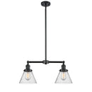 Cone Island Light shown in the Oil Rubbed Bronze finish with a Seedy shade