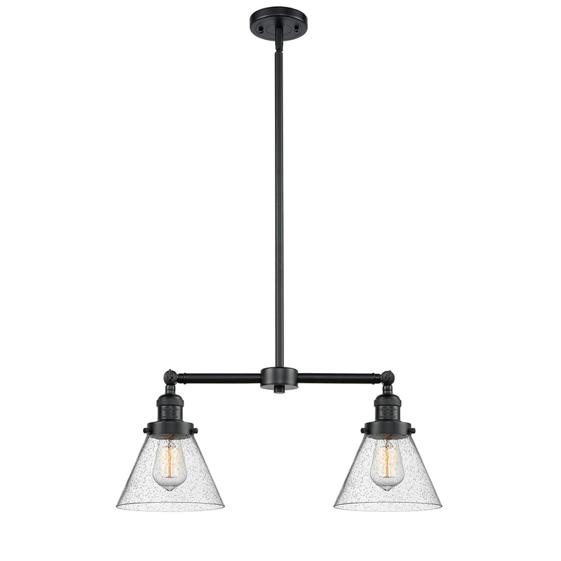 Cone Island Light shown in the Oil Rubbed Bronze finish with a Seedy shade