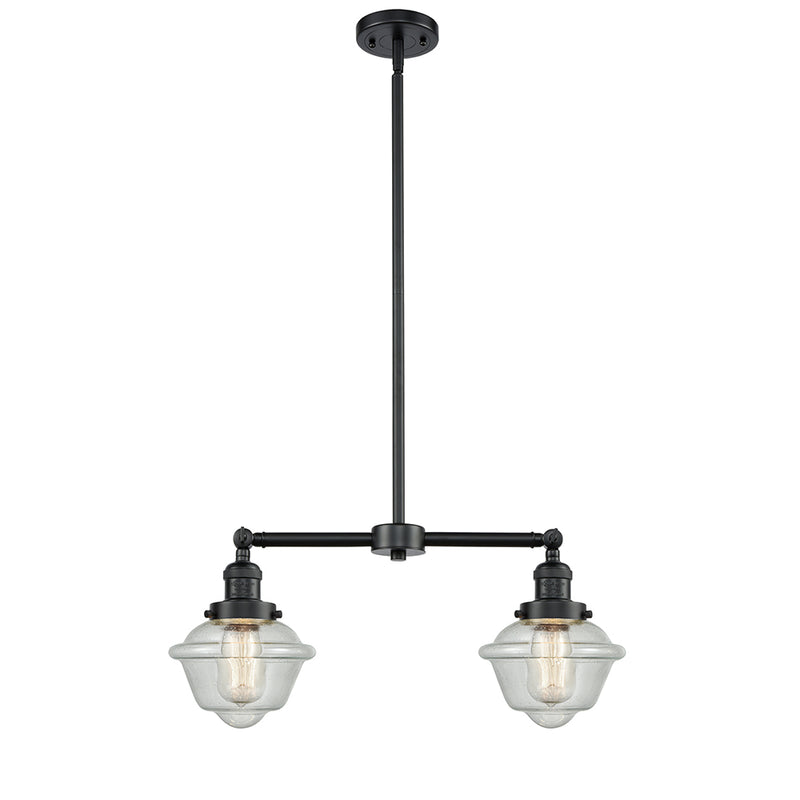 Oxford Island Light shown in the Oil Rubbed Bronze finish with a Seedy shade