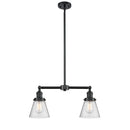 Cone Island Light shown in the Oil Rubbed Bronze finish with a Seedy shade